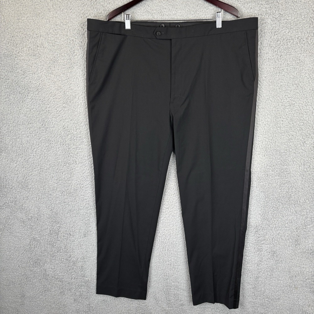 NEW Nautica Tuxedo Trousers Men 46x30 Black Satin Stripe Formal Pants